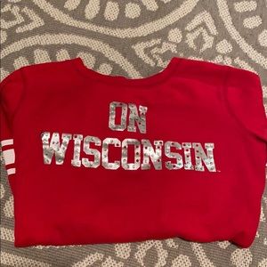 Long sleeve badgers pink sweater